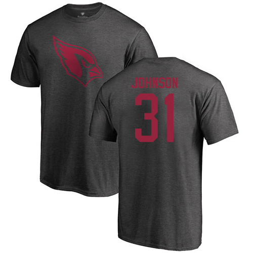 Arizona Cardinals Men Ash David Johnson One Color NFL Football #31 T Shirt->arizona cardinals->NFL Jersey
